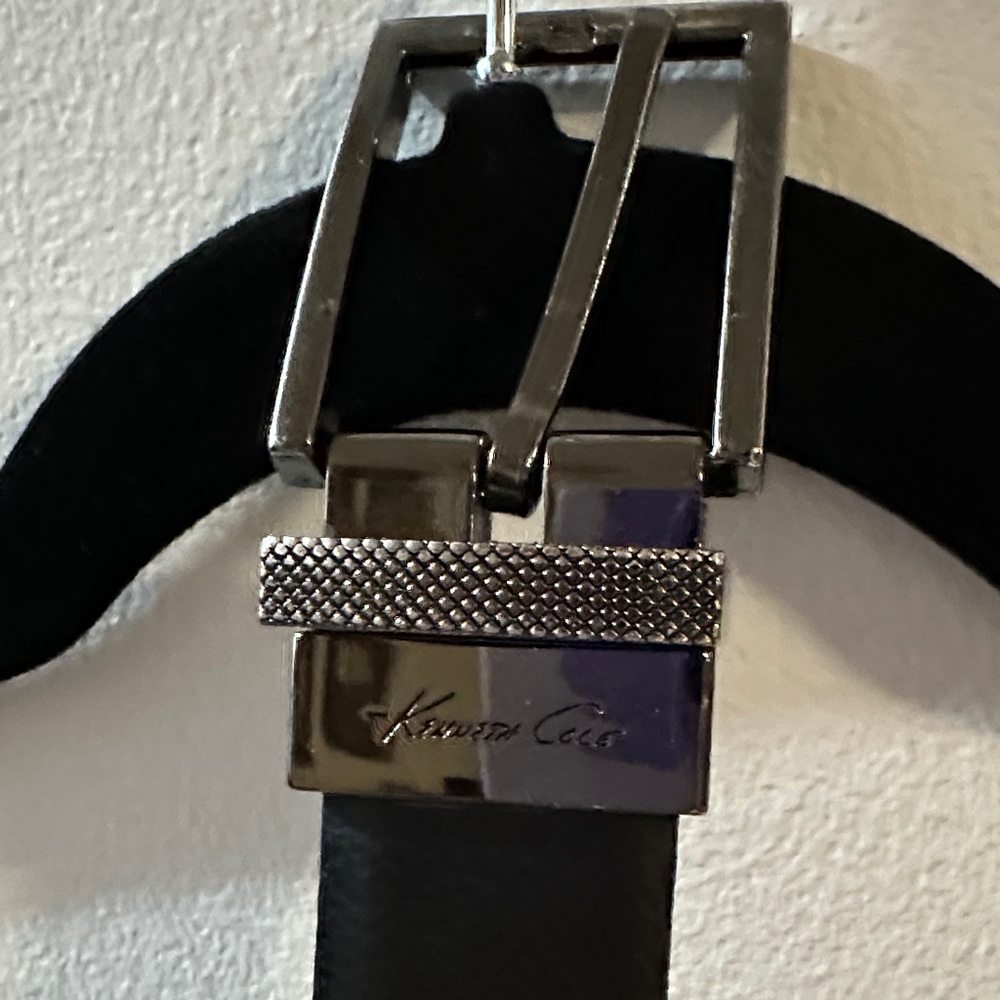 Kenneth Cole Black Belt with Silver Buckle